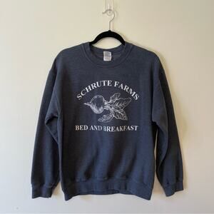 Vintage The Office M long sleeve sweatshirt gray white cozy cabincore Schrute